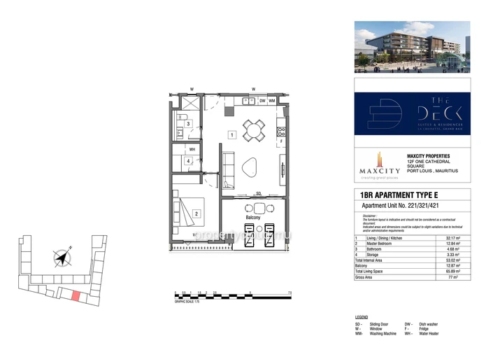 Accessible to foreigners: sale of one-bedroom apartment with communal pool in Grand Baie La Croisette.