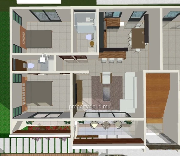 Albion, Mauritius Island – For sale: Modern 2-bedroom apartment on the first floor, in a residence with a swimming pool